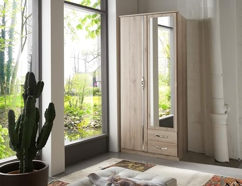 möbelando Drehtürenschrank >Duo< in SAN REMO Eiche NACHBILDUNG - 91x199x58cm (BxHxT)