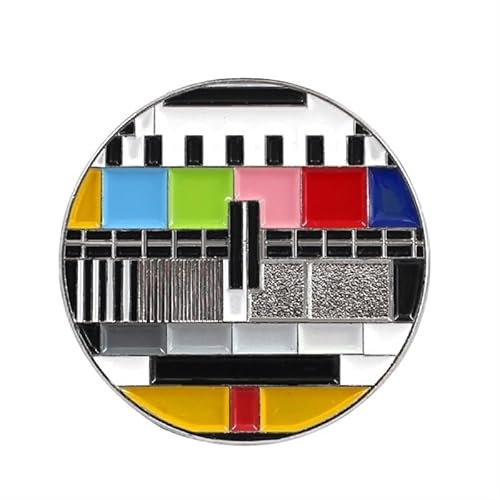 DFJOENVLDKHFE 80er-Jahre-Kein-Signal-Anstecknadel, Bunte Regenbogen-Brosche, individueller Schmuck, Anstecker, Erinnerungsgeschenk, Vintage-TV-Anstecknadel (Color : Style 2)