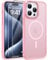 AOUIA for iPhone 15 Pro Max Case with 2 Screen Protectors, [Compatible with MagSafe] [Military-Grade Protection], Slim Fit Case for iPhone 15 Pro Max Phone (Matte Pink)