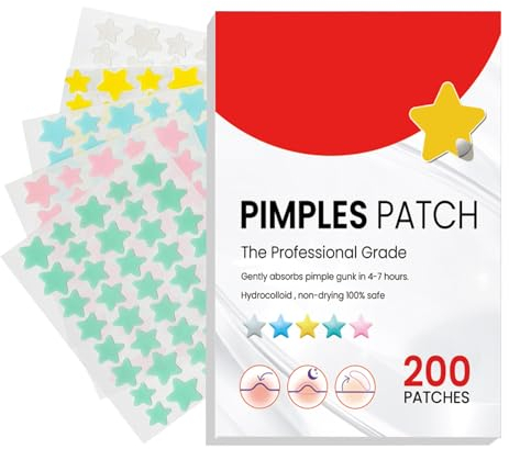 AQSQWQ 200 Patch Patch Per Brufoli A Forma Di Stella,Macchie di Acne Idrocolloide Portatili Che Nascondono Patch di Bellezza