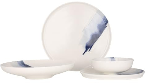 Bonna Geschirrset - Blue Wave - 24 teilig - 6 Personen - Porzellan