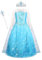 ACWOO Elsa Kostüm Mädchen Abnehmbarer Umhang, Elsa Mädchen Kleid Prinzessin Langarm Falten Pailletten Schneeflocken Kostüm für Weihnachten Verkleidung Karneval Halloween (130CM)
