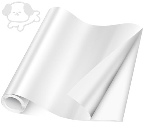 Romon Vinyle Adhésif Blanc Brillant, Vinyle Permanent 30.5 x 244cm Rouleau, Vynile Adhesif, Vinyl Permanent Vinyle Autocollant pour Tasses, Verre, Céramique, Cadeaux de Bricolage