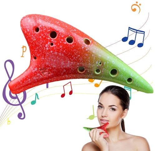 12-Hole Vessel Flute 12 Hole Alto C Ceramic Colorful Pointed
