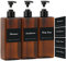 Segus Soap Dispenser, 3 Pieces 500ml Refillable Pump Dispenser, with Labels, Kitchen Soap Dispenser Set (Amber)