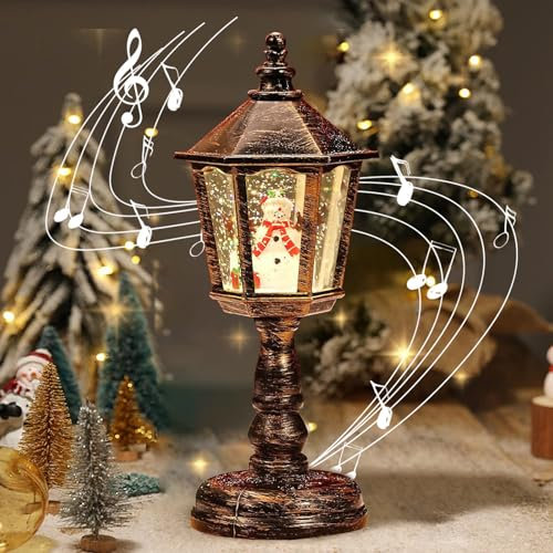 Weihnachtslaterne,Die Beleuchteten Schnee Spielen,Weihnachtslaterne mit Schneegestöber,Schneekugel,Schneelaterne Weihnachtskerze,LED Schneelaterne mit Schneemann,Für Esstisch,Kamin,Fenst