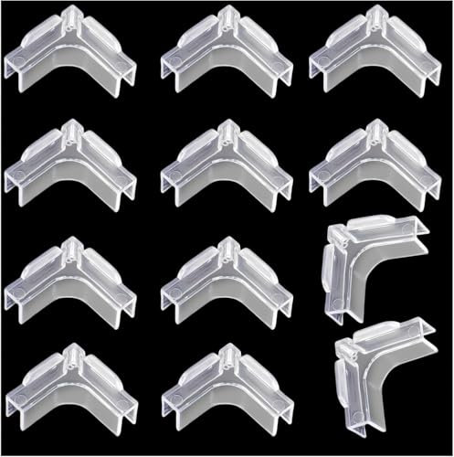 CAASFOOY Paquete de 12 cubiertas suaves para acuarios, 8 mm, protectores angulares acrílicos de alta resistencia, instalación sencilla (transparente)