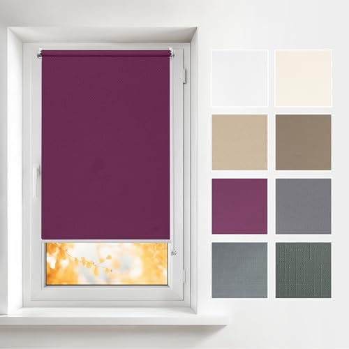 Estika Rollo ohne Bohren 65 x 220 cm Violett, halbtransparent
