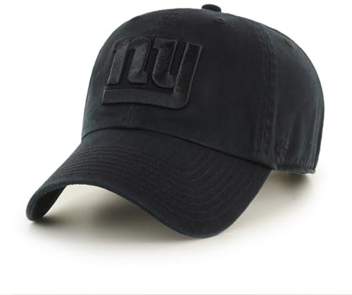 '47 NFL New York Giants Clean Up Unisex-Baseballkappe, Verstellbarer Riemenverschluss, Einheitsgröße, Team Logo, Farbe Schwarz