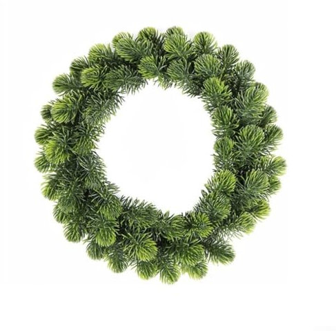 Artificial Spruce Wreath,Plain Christmas Wreath For Front Door, 30CM Artificial Spring Summer Wreath PVC Valentine Wreath For Farmhouse, Wedding, Home(30CM)