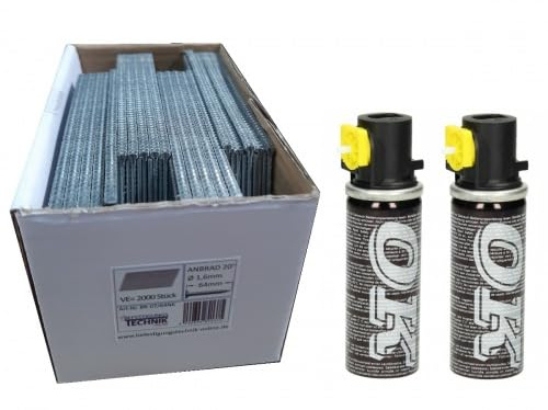 Nägel 50mm rostfrei Brads 20° passend für Tjep Gas Nagler VF-16/64 Paslode IM65A IM250A BR-07