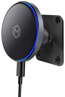 MagSwitch Qi2 Wireless Car Charger AMPS Plate Phone Mount, 15W Fast Charger with a Built in On/Off Switch for Smarter Charging, Strong N52 Magnets Magsafe, Compatible with iPhone 12-16, Smartphone