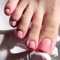 24pcs Light Pink False Toe Nails - Short Square Press on ToeNails - Summer Glossy Gel Solid Color Stick on Toenails with glue - Acrylic Fake Toe Nails Extension for Women Manicure DIY