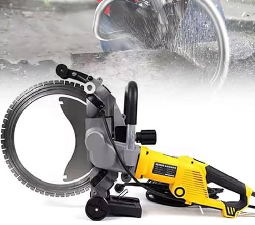 Toroidal Electric Concrete Saw with Water Fed Dust Suppression, Concrete Cutter Saw, Concrete Ring Saw with Saw Blade, for Granite, Porcelain, Concrete, Stone, Brushed,WithToolbox
