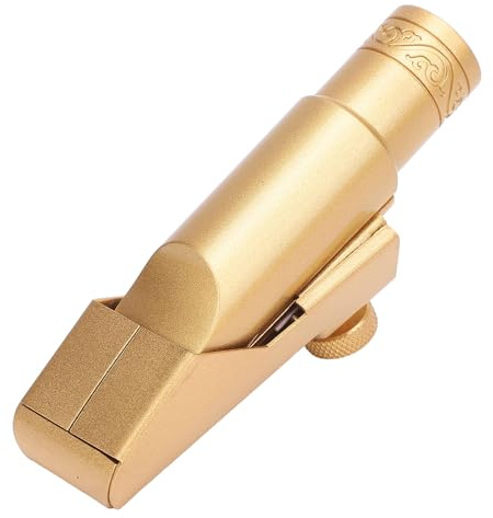 Tissting Altsaxophon Mundstück 5C Vergoldetes Messing Metall | Saxophon Mundstück für Fachleute Anfänger Musikinstrument Zubehör
