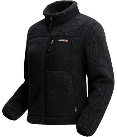 Pioneer Camp Fleecejacke Damen Windabweisend Teddyjacke Hoodie Jacke | Teddyfleece Jacke Elastische Bündchen Outdoor Winterjacke mit 3 Reißverschlusstaschen für Wandern, Camping und Alltag