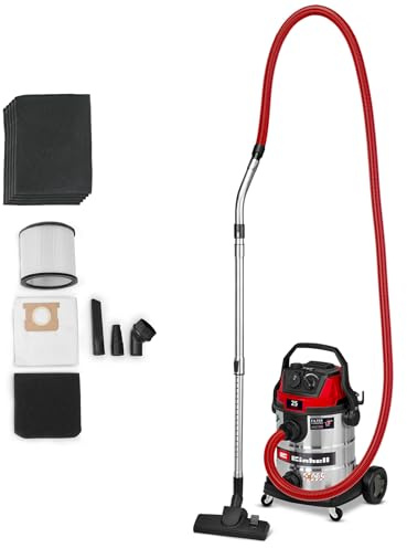 Einhell Nass-Trockensauger TE-VC 2580 SACL (1100 W, 200 mbar Saugleistung, 25 L Behälter, Staubschutzklasse L, HEPA-Filter, Filterreinigung, Automatiksteckdose, inkl. Zubehör)