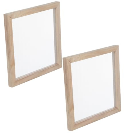 VILLCASE 2 Stück Papier Schöpfrahmen Holzrahmen für DIY Papierherstellung Basteln Familienaktivitäten Natürliche Holzstruktur Pädagogisches Kreativwerkzeug