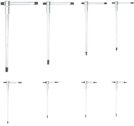 Juego de 8 llaves Hexagonales con Mango en T, 2/2,5/3/4/5/6/8/10 mm Acero al Cromo Vanadio de 6 Puntos para Reparación de Automóviles y Bicicletas Reparación del Hogar
