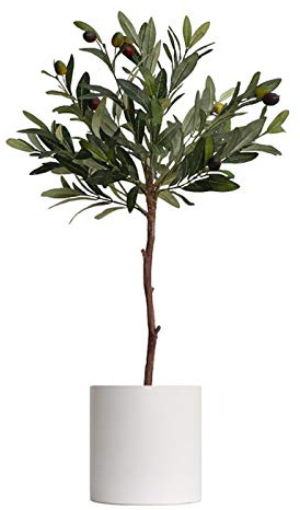 MEVZHH Fiori Artificiali, Ulivo Artificiale in Vaso Artificiale in Contenitore Decorativo Faux Albero Pianta Falsa Foglia Di Olive Pianta Verde Artificiale a Piano Domestico in Vaso, Piante Artificial