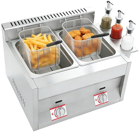 Double friteuse en acier inoxydable de 6 l