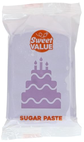 Sweet Value Sugar Paste Rollfondant, Purple, 200 g | Fondant zum Eindecken, Modellieren und Dekorieren von Torten, Geschmeidig, Elastisch und Reißfest