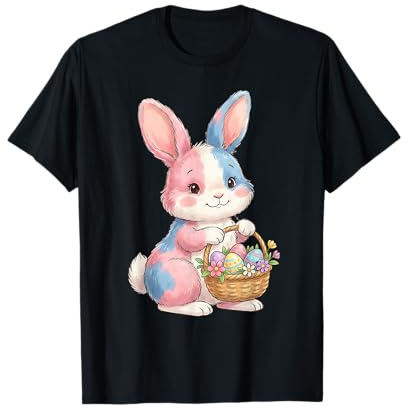 Adorable Lapin de Pâques Pastel avec Panier et œufs T-Shirt