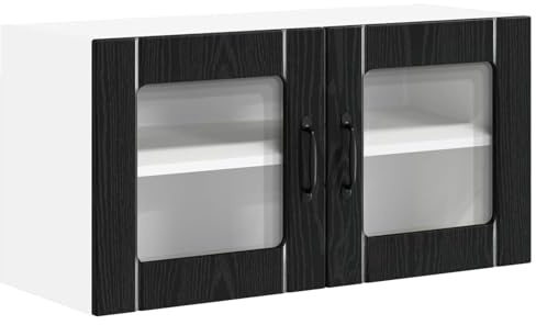 Wandglas-Schrank, mit 2 Regalen und 2 Türen, 80 x 31 x 40 cm, für Küche
