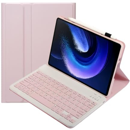 Funda con Teclado para Huawei MatePad SE 10.4 2023 Keyboard Desmontable, Soporte Multiángulo, Funda Protectora Delgada, Ligera y Portátil para AGS5-W00 y AGS5-L09(Pink)