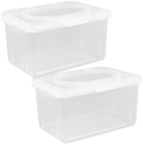 VALICLUD 2pcs Cleansing Tissue Box Reusable Wipe Holder Dispenser for Bathroom Nursery Refillable Wipe Containers