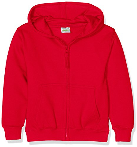AWDis Boy's Kids Zoodie Hoodie, Red (Fire Red), X-Large