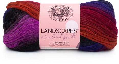 Lion Brand Yarn Landscapes Garn, Vulkanrot, Mehrfarbig