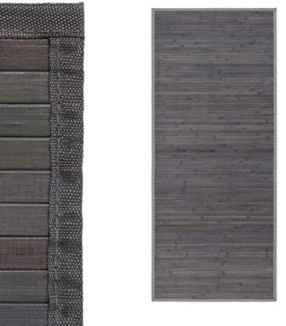 CASASELECCION Alfombra de bambú, Antideslizante, Anti Manchas, Resistente a la Humedad, para Salón, Dormitorio, Cocina, Baño, Pasillo, Garaje- “Gris” de “175x75 cm”-LOLAhome