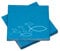 20 Servietten Fische Ichthys 33x33 cm - türkis hellblau - für Kommunion, Taufe oder andere festliche Anlässe