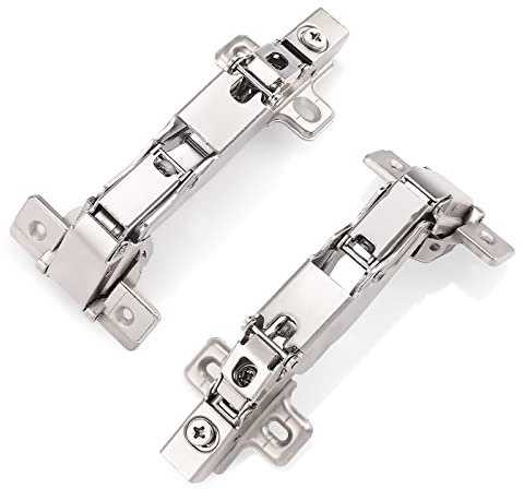 PinLin 2 Pack 165 Degree Soft Close Kitchen Cabinet Hinge 35mm Plate Full Overlay Cupboard Door Hinges, Screws Included