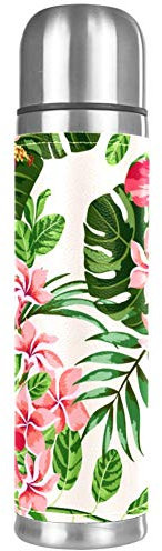 Bouteille d'eau isotherme en acier inoxydable Motif feuilles de palmier Vert tropical 500 ml