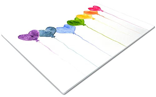 Chopping Boards | Glass Worktop Savers | Worktop Protectors Heat Resistant | Catering Chopping Boards | Chopping Boards Glass | Large Chopping Board | Blue Green Pink Heart