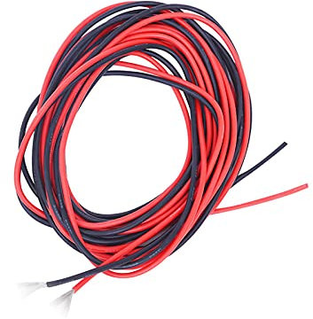 KEPOHK Cable de silicona suave resistente a altas temperaturas de 10 metros (color rojo 5M y color negro 5M) Cable eléctrico 10 AWG