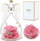 Sunia Ewige Rose Engel Geschenke für Frauen Weihnachten,Engel Figur Geschenke für Mama Oma,Geburtstagsgeschenk für Frauen,Ewige Rose im Glas Schutzengel,Infinity Rosen Geschenke Weihnachten Muttertag