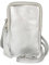 styleBREAKER Sac à bandoulière en cuir pour téléphone portable avec surface grainée, fermeture éclair, mini sac en cuir véritable 02012374, couleur:Argent