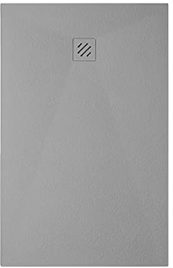 Inbagno Piatto Doccia 80x140 Resina con Effetto Pietra Serie Arena, ultraslim - riducibile su Misura, Completo di griglia e piletta di Scarico