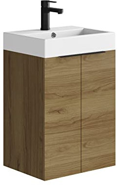 Baikal Conjunto De Mueble De Baño 45cm. Incluye Mueble con Lavabo. Melamina 16mm. Mueble MONTADO. Lavabo Encastrado. Sin Espejo 2 Puertas Teka