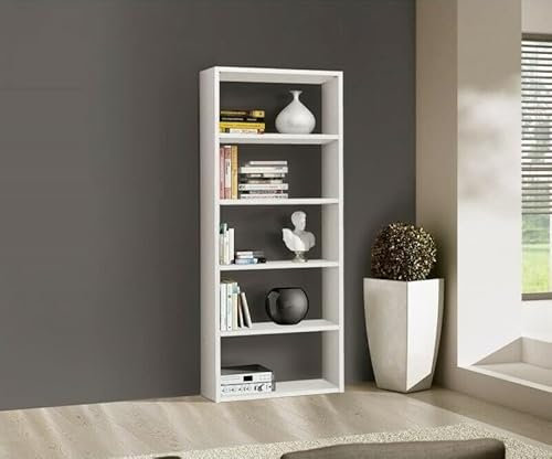 Mar.c.a. Design - Schrank mit 2 Türen und geradem Endarmhut aus Pappelholz, Farbe Weiß, matt, Inneneinrichtung, Kunst Povera Made in Italy - Maße 125 x 61 x 200 cm