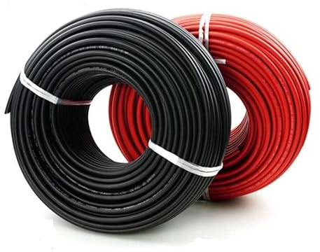Solar Panel PV Cable DC Rated Black 4mm²/6mm² - Quality Wire by LukAro (5 meters, 6mm² Black)
