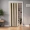 tinycurtains, Türvorhang mit Vorhangstange & Magneten zum Abdichten, einfache Montage ohne Bohren in 1 Min (200 x 150 cm beige + Stange Silber 55-90 cm + 6 Magnete)