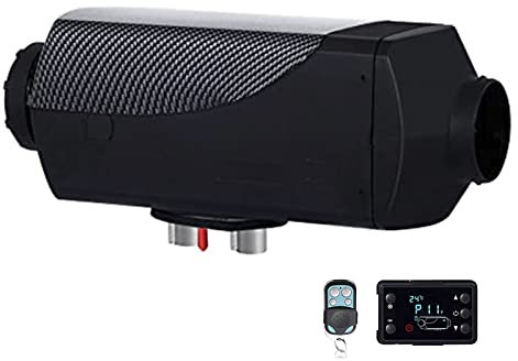 12V 5KW Standheizung Diesel, Diesel Lufterhitzer mit Schalldämpfer, LCD Schalter u. Fernbedienung, Energieeffizient Luftheizung Air Diesel für Auto RV Boote LKW Wohnmobil Bus,Schwarz