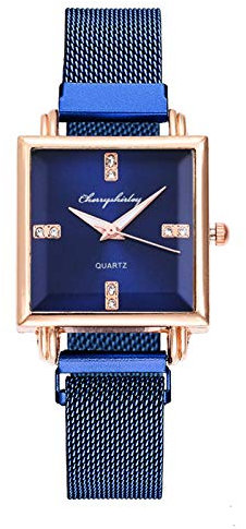 DOGZI Montre Sertie De Diamants Femmes Cadran Carré Bracelet en Acier Inoxydable Montre à Quartz DéContractéE Femmes Montre d'affaires en Or Rose à La Mode Femmes Montres Soldes