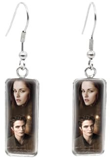 Romantische Liebe Twilight Charaktere Filme Handarbeit Rechteck Edelstahl Fisch Haken baumeln, 25 mm, Leder