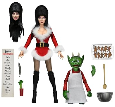 NECA Elvira Mistress of The Dark Figurine Clothed Very Scary Xmas Elvira 20 cm