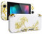 eXtremeRate Coque Remplacement avec Boutons Complete pour Nintendo Switch, Etui pour Switch Console Joycons-The Great Golden Wave Off Kanagawa Blanc